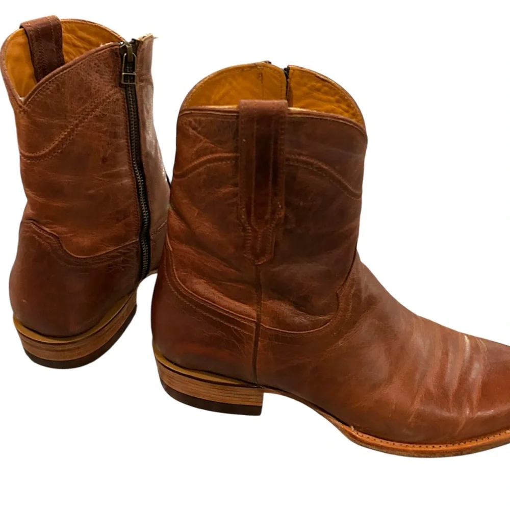 Tecovas Men's The Dean Scotch Brown Goat Leather Side-Zip Western Boots 11 EE - Picture 14 of 15